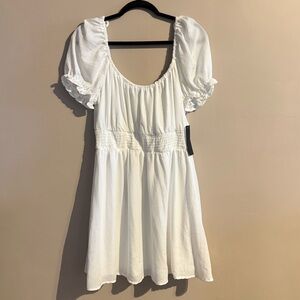 White Puff Sleeve Dress